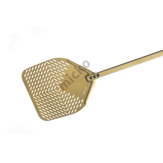 Pizzalapát PRO 33 cm, perforált, szögletes G.H.A. GOLD, GI Metal