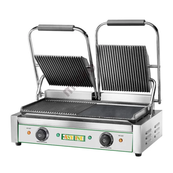Easyline kontakt grill, alul bordázott és sima, felül bordázott