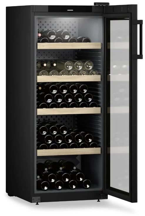 Liebherr borhűtőszekrény, üvegajtóval 166 palack